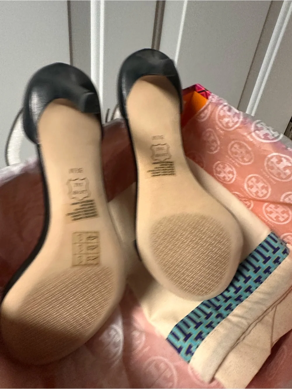 Tory Burch Ellie 85MM Ankle-Strap Sandal Perfect Black Calf Leather Women's 9
